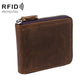 Leather Rfid Zip Wallet - Blocking Compact - Vertical 2
