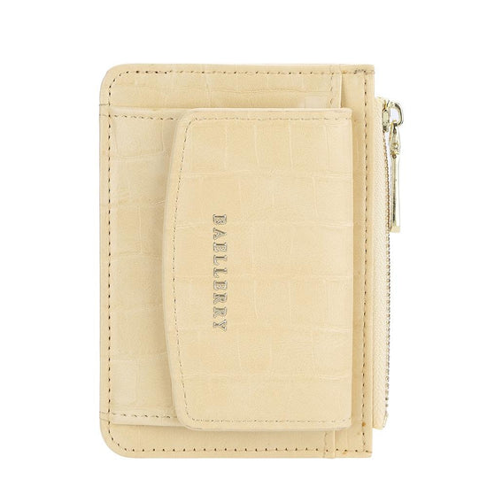 Multifunctional Crocodile Card Holder With Zipper Small Coin Purse - Yellow