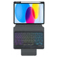 360 Rotation Bluetooth Keyboard Leather Case For Ipad 10.9 2022 With Backlight - Black