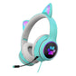 Foldable Led Headset With Mic Usb + 3.5Mm Port - Pink