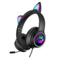 Foldable Led Headset With Mic Usb + 3.5Mm Port - Pink