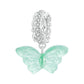 925 Sterling Silver Platinum Plated Zircon Butterfly Glass Pendant