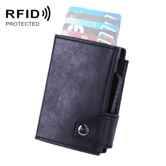 Rfid-protected Aluminum Coin Purse - Secure & Stylish - Mad Horse Black