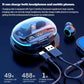 Wireless Bluetooth Earphones with Noise Reduction and Power Bank Function - Black