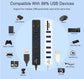 6-Port Usb Hub With Tf / Sd Card Reader High Speed - Black