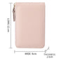 Multi Slot Short Card Holder With Zipper Coin Purse Pu Leather - Black