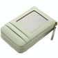 Multi Slot Short Card Holder With Zipper Coin Purse Pu Leather - Black
