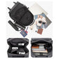 Men Black Cowhide Leather Backpack For Casual Business With Laptop Compartment