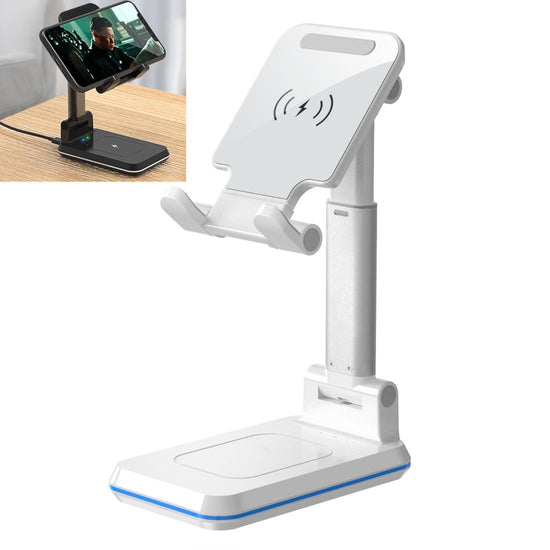 Portable 2 In 1 Wireless Charging Stand Single Charge - Black