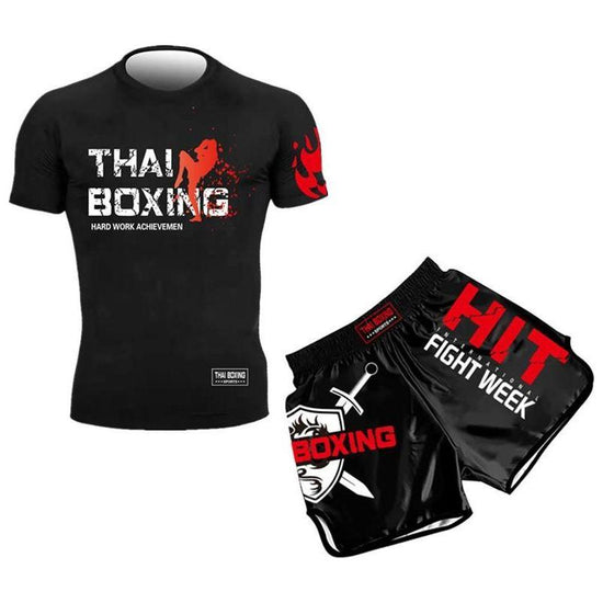 Kids Boxing Set - Sparring Shorts And Tights - Bright Green