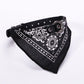 Adjustable Dog Bandana Leather Printed Soft Scarf Collar Neckerchief For Puppy Pet - Size M - Blue