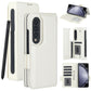 For Samsung Galaxy Z Fold4 5G Leather Phone Case With Pen Slot - White