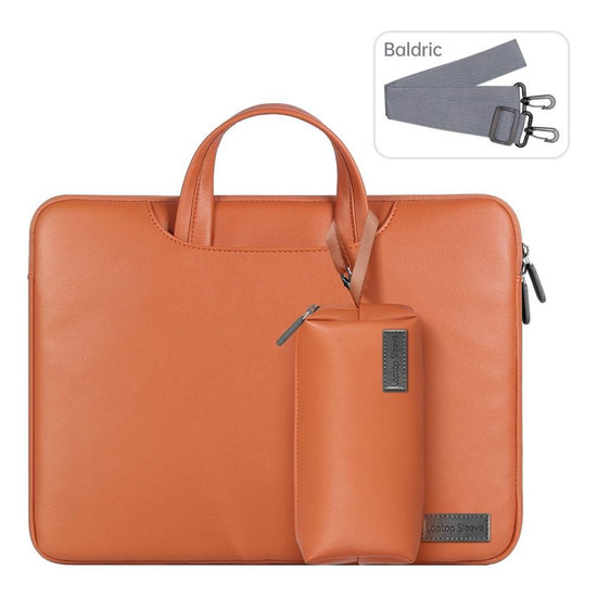 15 Inch Waterproof Laptop Bag With Power Pack And Inner Pouch - Brown