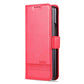 For Samsung Galaxy Z Fold4 5G Leather Magnetic Phone Case - Calf Texture - Red