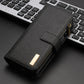 For Samsung Galaxy Z Fold4 5G Litchi Texture Zip Wallet - Black