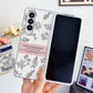 Floral Sketch Pearlescent Pc Case For Samsung Galaxy Z Fold 4