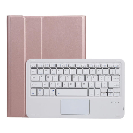 Bluetooth Keyboard Leather Case For Ipad Pro 10.5 With Touch Control - Lambskin Texture Compatible With 10.2 2021 & 2020 & 2019 / Air 3 - Black