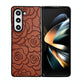 For Samsung Galaxy Z Fold4 5G Floral Print Protective Phone Case - Orange