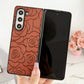 For Samsung Galaxy Z Fold4 5G Floral Print Protective Phone Case - Orange