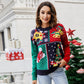 Women Small Snowflake Christmas Knit Sweater - Size M Dark Blue