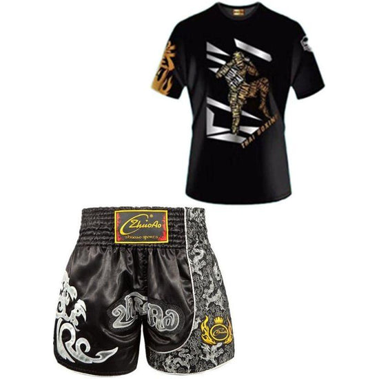 Kids Boxing Set - Sparring Shorts And Tights - Bright Green