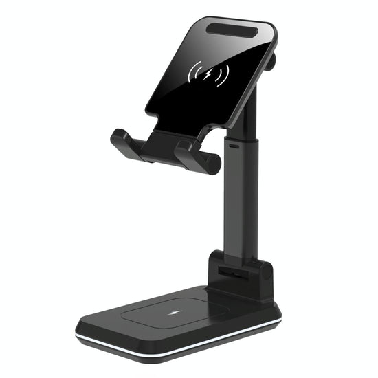 Portable 2 In 1 Wireless Charging Stand Double Charge - Black
