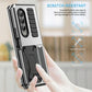 For Samsung Galaxy Z Fold4 5G Shockproof Metal Case With Holder - Black