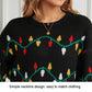 Women Christmas Sweater Sweet Loose Pullover Knit Sweater Black - L