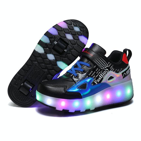Rechargeable Light Skating Shoes for Kids - Size 30 Two-wheeled - Pink
