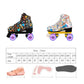 Double Row Four-wheel Roller Skating Shoes for Adult Children - Size 37 - Flash Wheel White