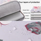 15 Inch Laptop Case Bag With White Rose Pattern And Handle - Blue