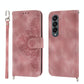 Floral Leather Phone Wallet for Samsung Galaxy z Fold 4 - Embossed - Black