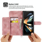 Floral Leather Phone Wallet for Samsung Galaxy z Fold 4 - Embossed - Black
