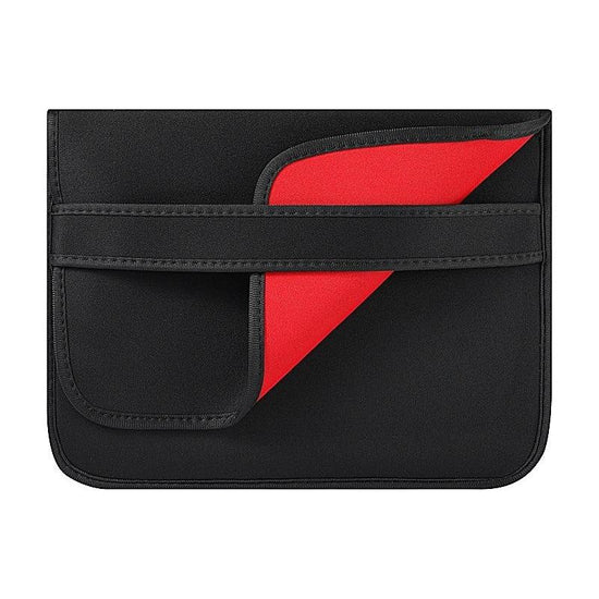 Horizontal Flap Clutch Bag With Neoprene Laptop Lining - Black - 15 Inch