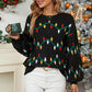 Women Christmas Sweater Sweet Loose Pullover Knit Sweater Black - Xl