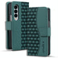 For Samsung Galaxy Z Fold4 5G Leather Phone Case With Diamond Buckle And Lanyard - Green