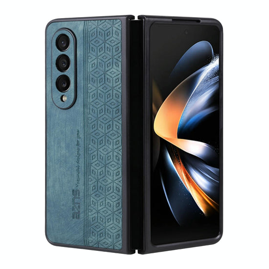For Samsung Galaxy z Fold4 5G Embossed 3d Skin Texture Phone Case - Sleek Design - Black