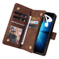 Frosted Leather Zip Wallet for Samsung Galaxy z Fold 4 - Compact and Stylish - Black