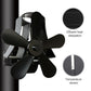 High Temp 5-blade Heat Powered Stove Fan for Fireplaces - Black