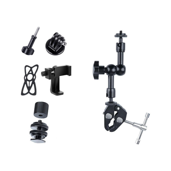 7 Articulating Magic Arm With Phone Clamp & Large Claws - Black