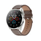 Waterproof Leather Smartwatch With Colour Display - Brown