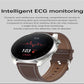 Waterproof Leather Smartwatch With Colour Display - Brown