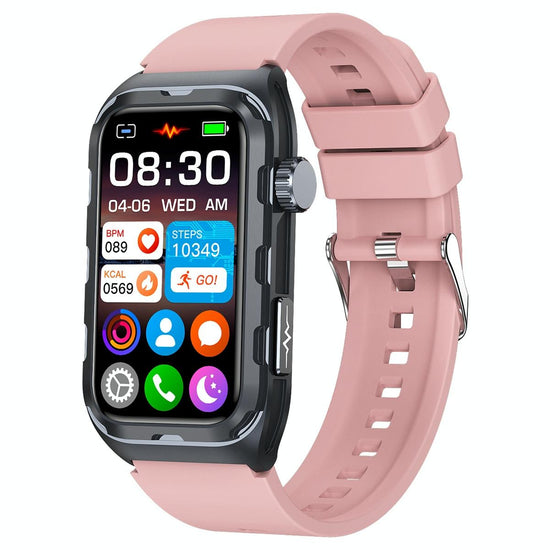 Waterproof Ecg Smart Watch For Health Monitoring - Ip68 - Pink