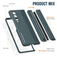 For Samsung Galaxy z Fold4 5G Samsung Galaxy z Fold4 2-in-1 Detachable Folding Case with Holder & Pen Slot - Grey Green
