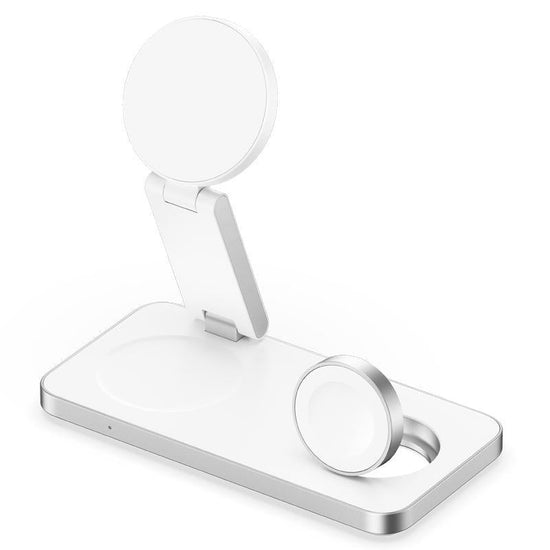 3 In 1 Magnetic Wireless Charging Dock For Apple Devices - White