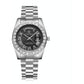 Men Quartz Watch With Diamond-Encrusted Roman Numeral Dial