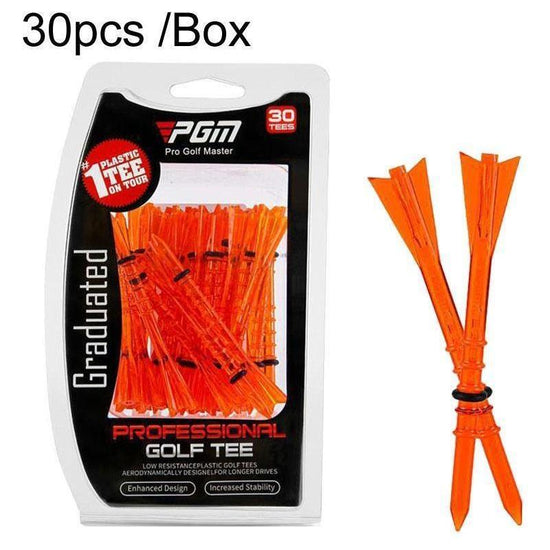 30 Adjustable Golf Tees With 83Mm Height Limit - Set Of 30 - Orange