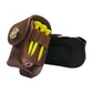 Leather Golf Ball Waist Pouch - Portable Tee Bag For Sports - Brown