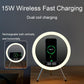 Q6 Smart Clock Display Bluetooth Speaker Fill Light Makeup Mirror With Wireless Charger Blue
