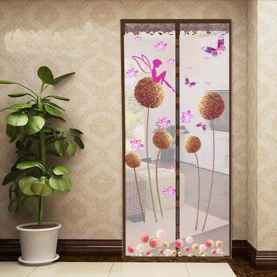 90x210cm Magnetic Summer Mosquito Screen Door Curtain - Beige